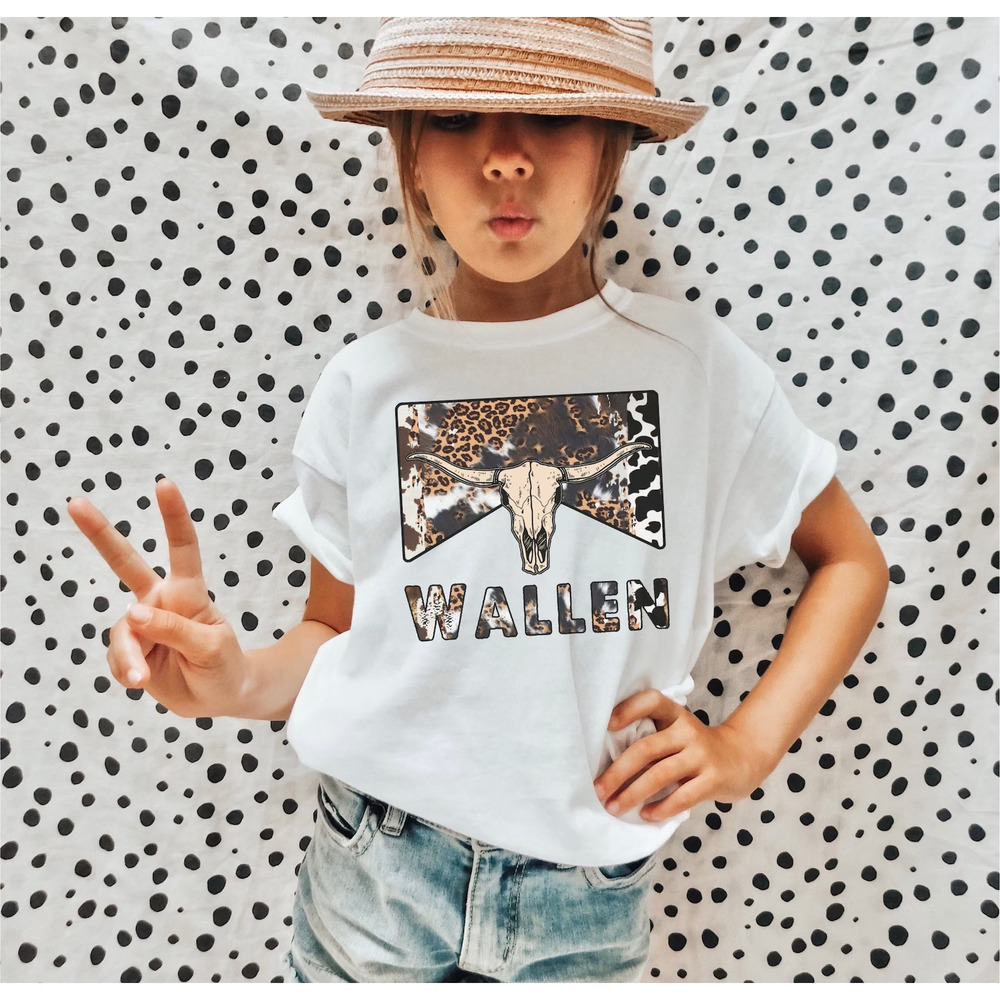 Wallen Tshirt Girls Shirts Bull Skull Tshirt Youth Shirt Boho Girls